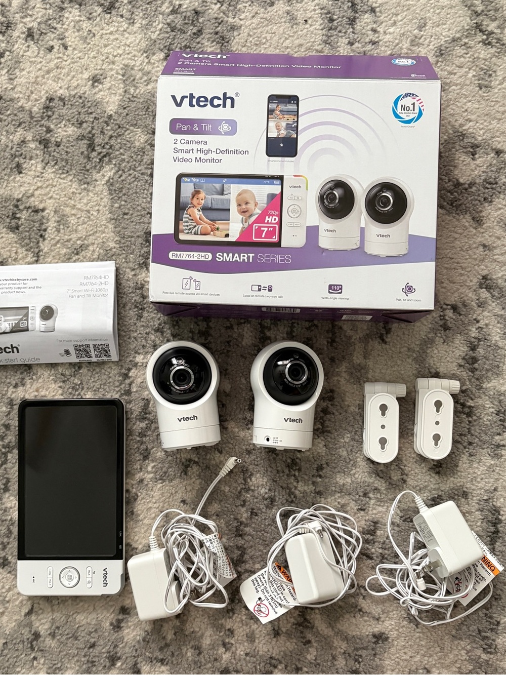 VTech Smart Series 2-Camera Baby Monitor - White